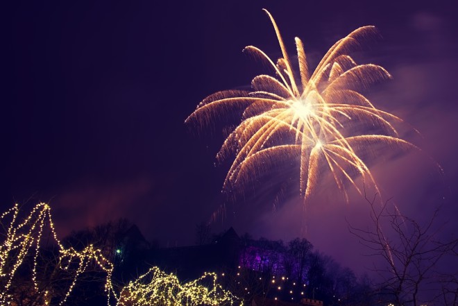 Fuegos artificiales sobre Liubliana (foto: Shutterstock)