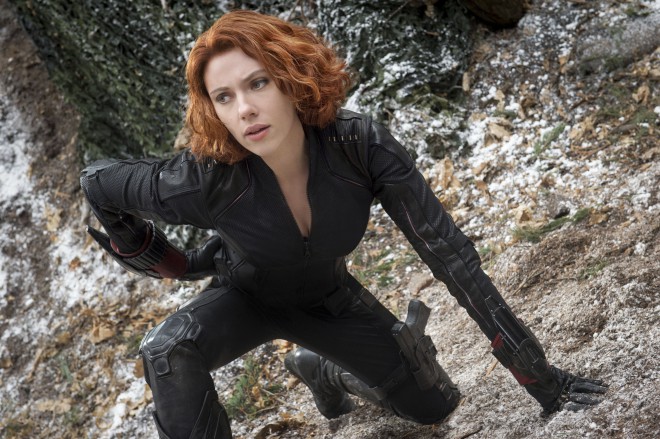 Scarlett Johansson as Black Widow.