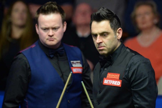 Ronnie O'Sullivan in Shaun Murphy (zadaj)
