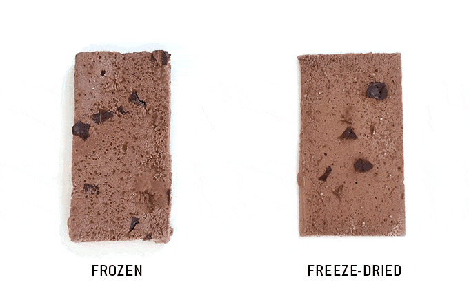 Durch das Gefriertrocknungsverfahren hergestelltes Eis