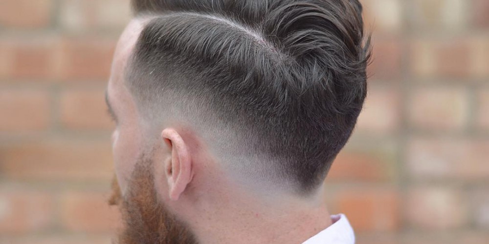 Side Part + Wavy Hair + Low Fade