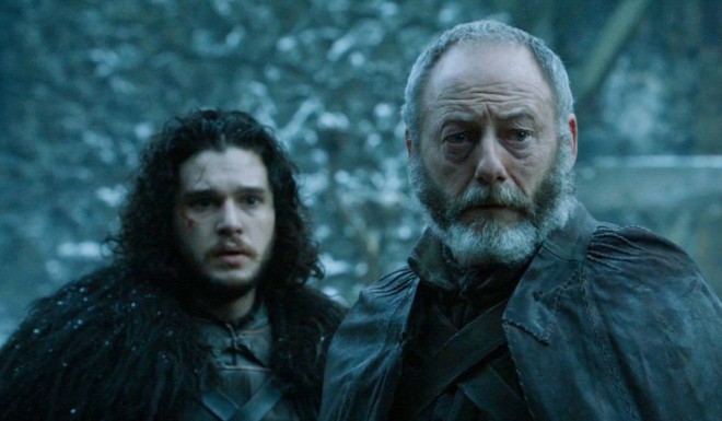 Ser Davos ja Jon Snow.