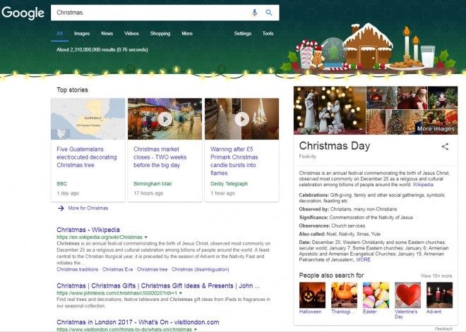 Skriti trik, ki tvoj Google preobleče v božično opravo