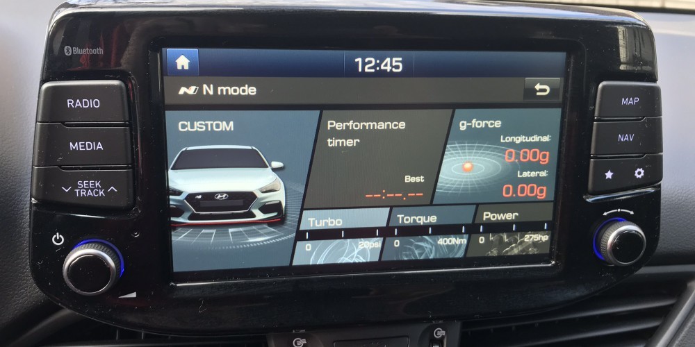 The i30 N has a specially adapted instrument panel.