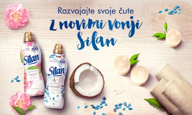 Silan Aromatherapy + vonj in minerali kokosove vode ter Silan Aromatherapy + vonj potonike in belega čaja
