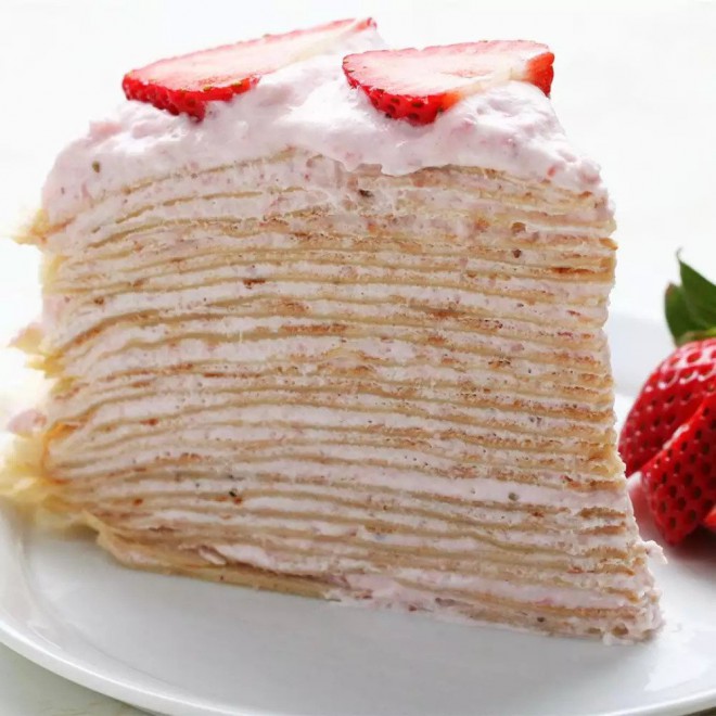 Strawberry pancake cake
