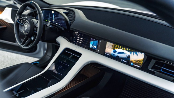 Porsche Mission E Cross Turismo - futuristisk interiør. 