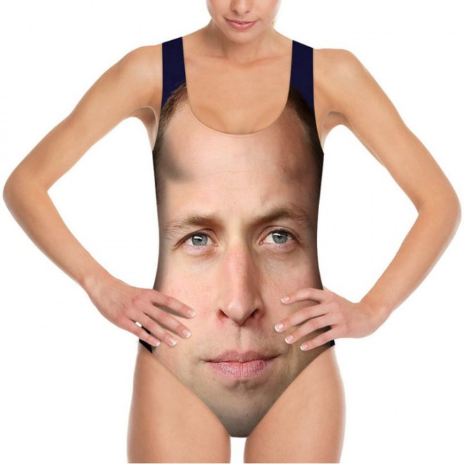 Swimwear with the image of Prince William.