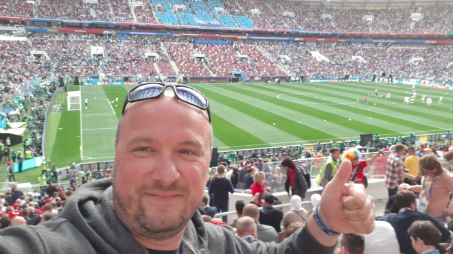 Peter Bedenik si je s sodelovanjem v nagradni igri Visa 2018 FIFA World Cup™ zagotovil ogled otvoritvene tekme 2018 FIFA World Cup™ .