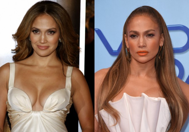 Jennifer Lopez 2008 and 2018. 