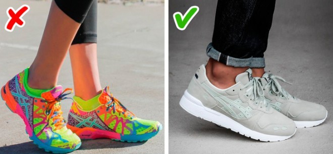 Der Schuh hat zu viele Farben.