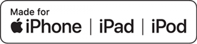 Made for iPhone, iPad ali iPod.