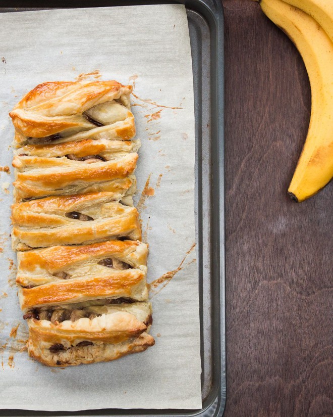 Banan- og Nutella-flette