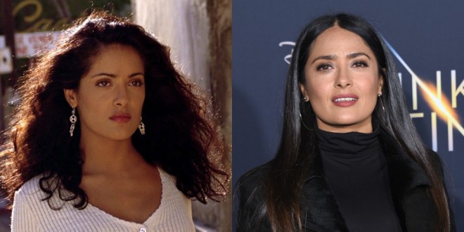 Desperado(1995)의 Salma Hayek과 2018년 52세. 
