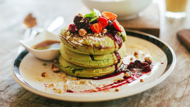 Palačinky ze špenátu a matcha