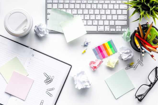 A cluttered table