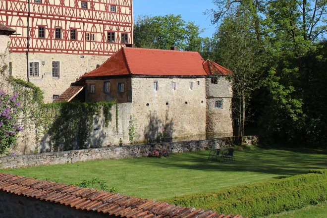 Manoir près des douves, Unsleben, Allemagne 