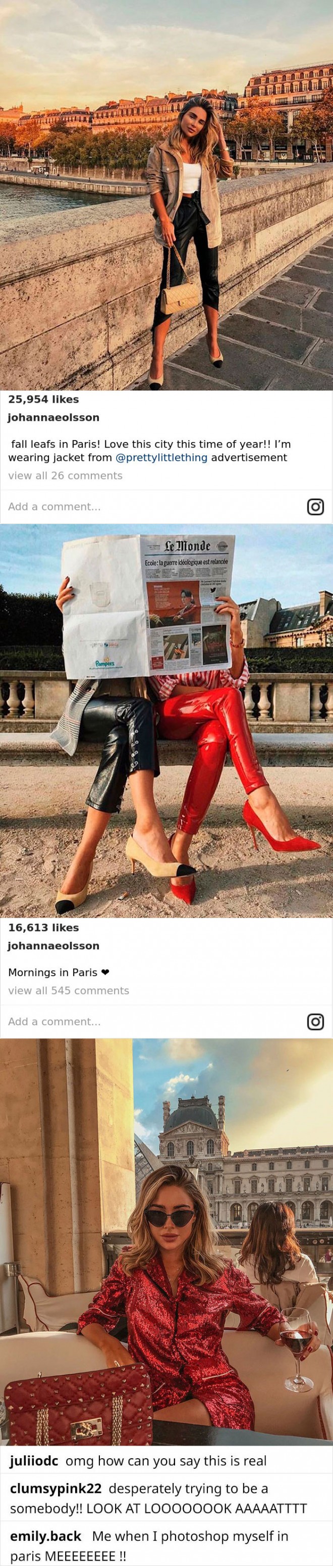 Je bila Johanna Olsson res v Parizu?