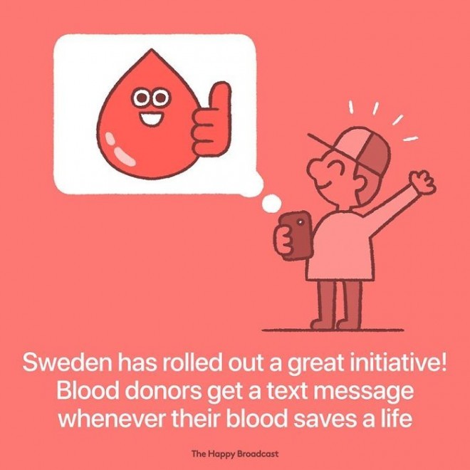 In Schweden werden Blutspender jedes Mal benachrichtigt, wenn ihr Blut jemandem das Leben rettet.