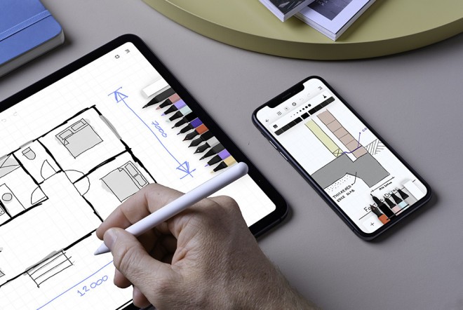 Aplikacije Flow by Moleskine, namenjena ustvarjanju skic in risb
