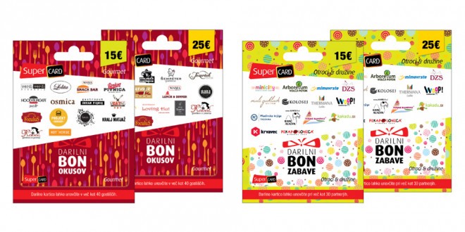 Darilne kartice SuperCard Gourmet in SuperCard za otroke