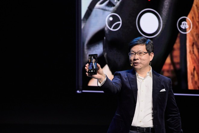 Huawei CEO Richard Yu at the launch of the Huawei Mate Xs smartphone