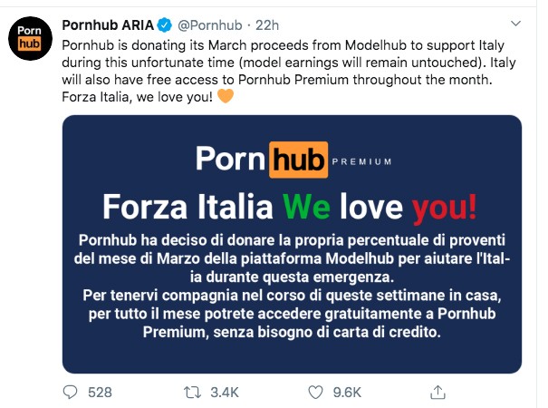 Pornhub na Twitterju