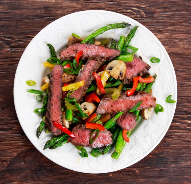 Sauté d'asperges au boeuf