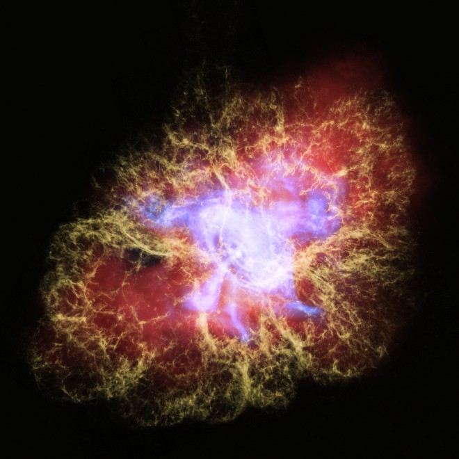 Krab, také známý jako Krabí mlhovina, jak ho zachytil Hubble 