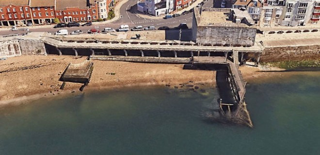 Portsmouth ennen karanteenia 2020 (Kuva: Google Earth)