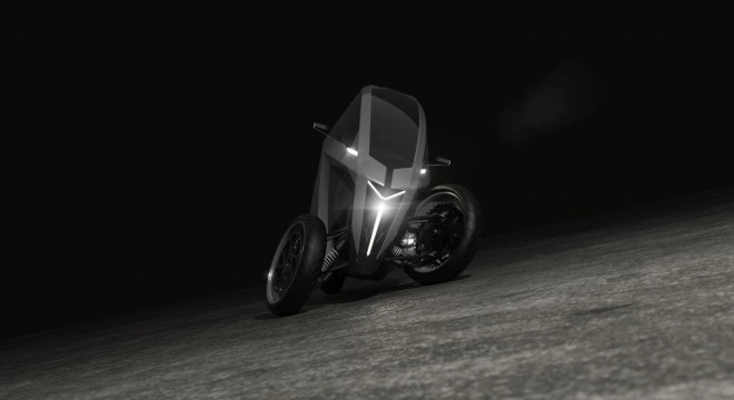 Elektrická tříkolka AKO se v zatáčkách naklání stabilně a bezpečně.