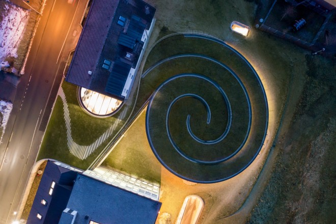 Atelier Audemars Piguet spiral museum in Switzerland (Photo: Iwan Bann / Audemars Piguet / BIG)