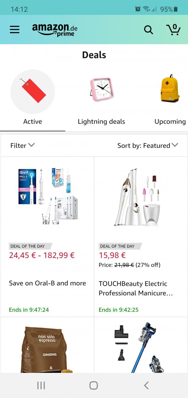Primer dnevne ponudbe za člane Amazon Prime na dan 14. maj 2020, ko je nastajal ta prispevek