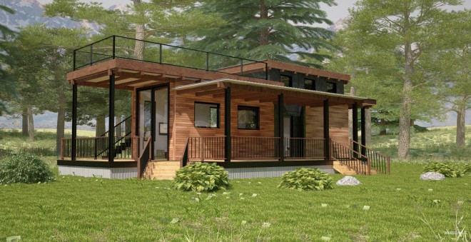 Wheelhaus, kambuz z płaskim dachem