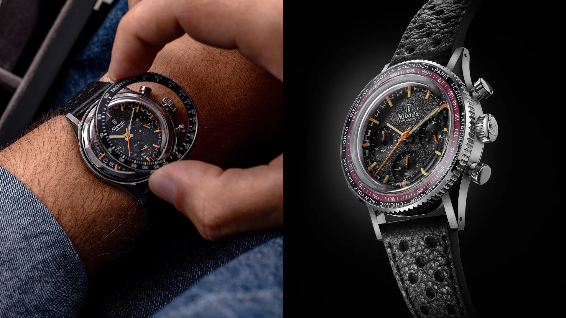 Nivada Grenchen CHRONOKING MECAQUARTZ - INTER BEZEL: レトロ